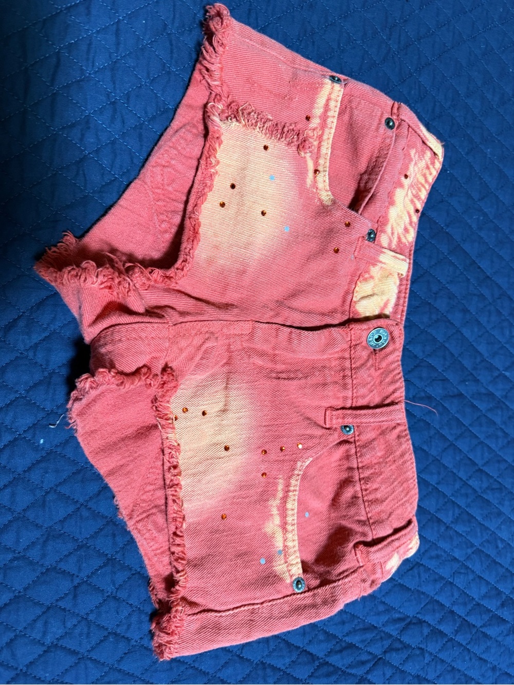 Orange/Yellow Denim Shorts READ DESCRIPTION